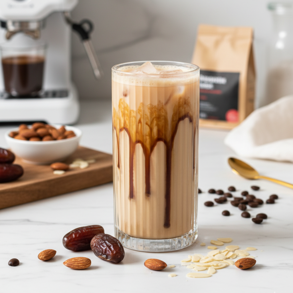 Iced Mandel-Dattel Latte