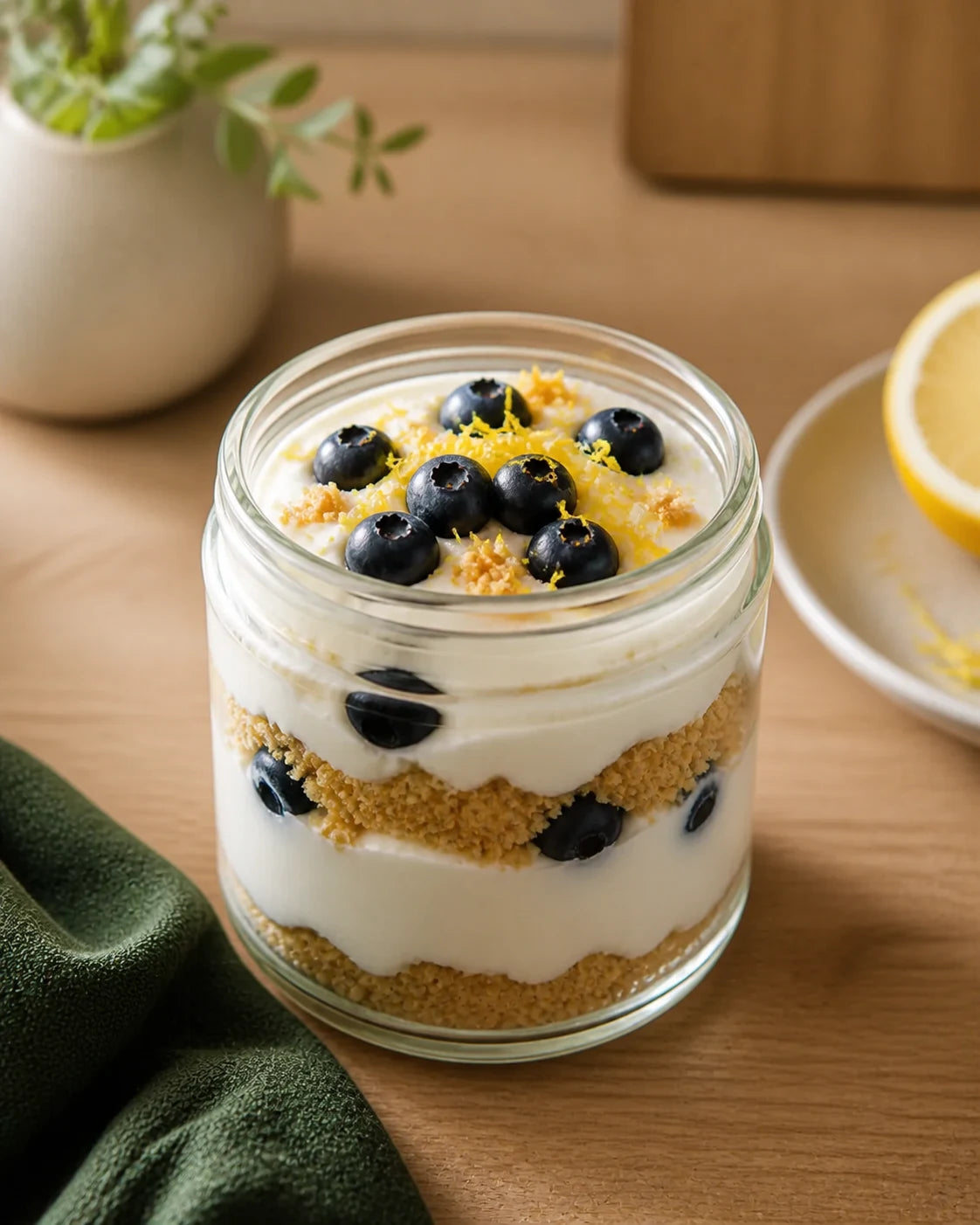 Zitronen-Cheesecake im Glas.