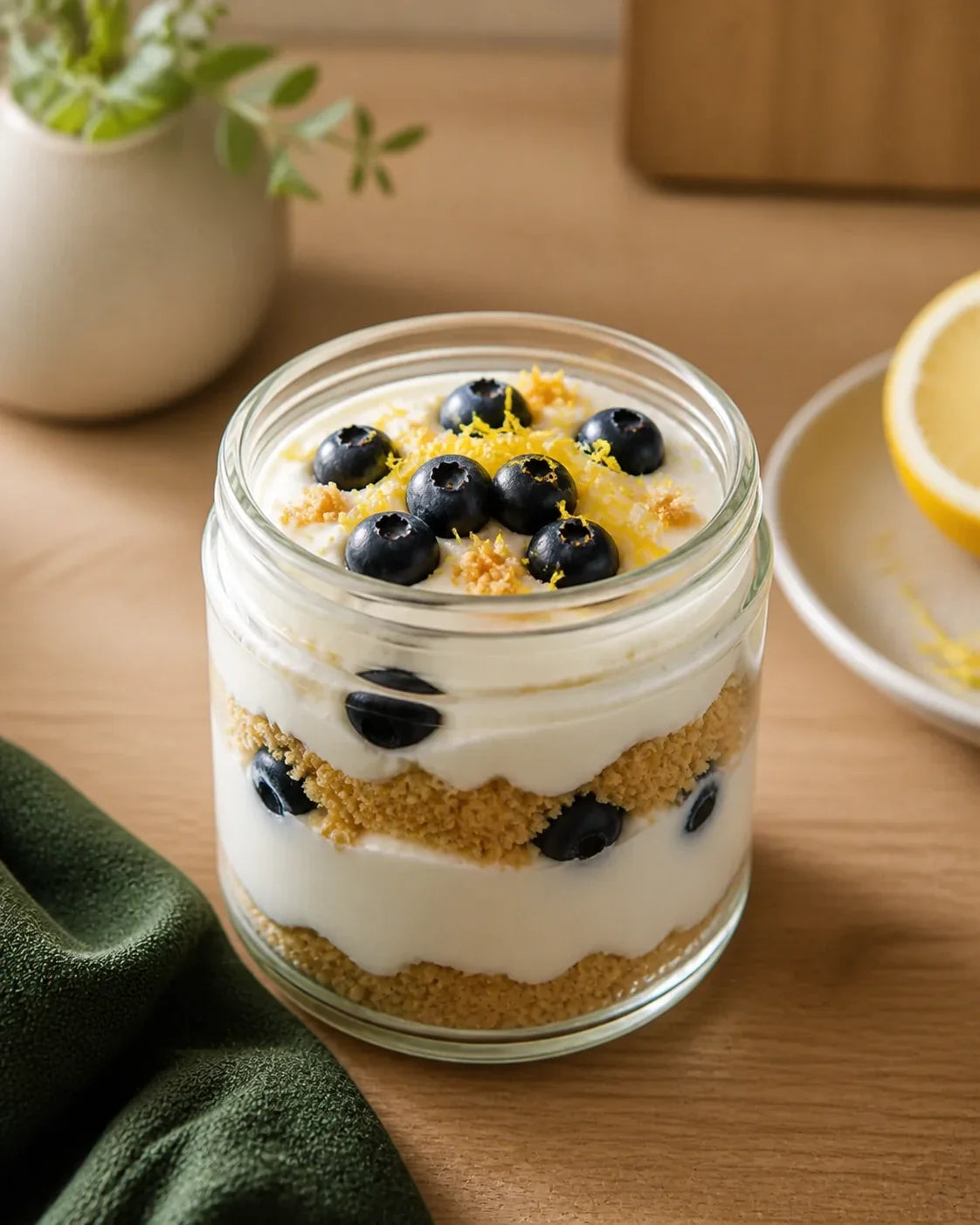 Zitronen-Cheesecake-Joghurt im Glas