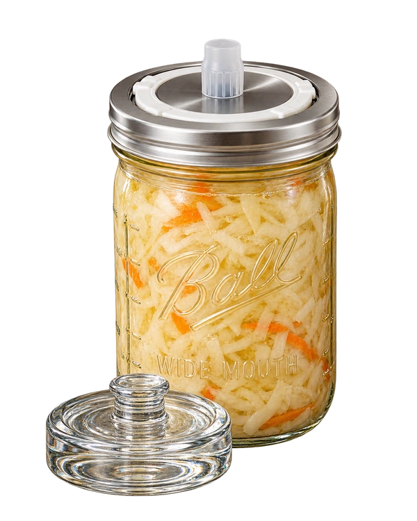 Fermentationsglas mit Ventildeckel und Glasgewicht