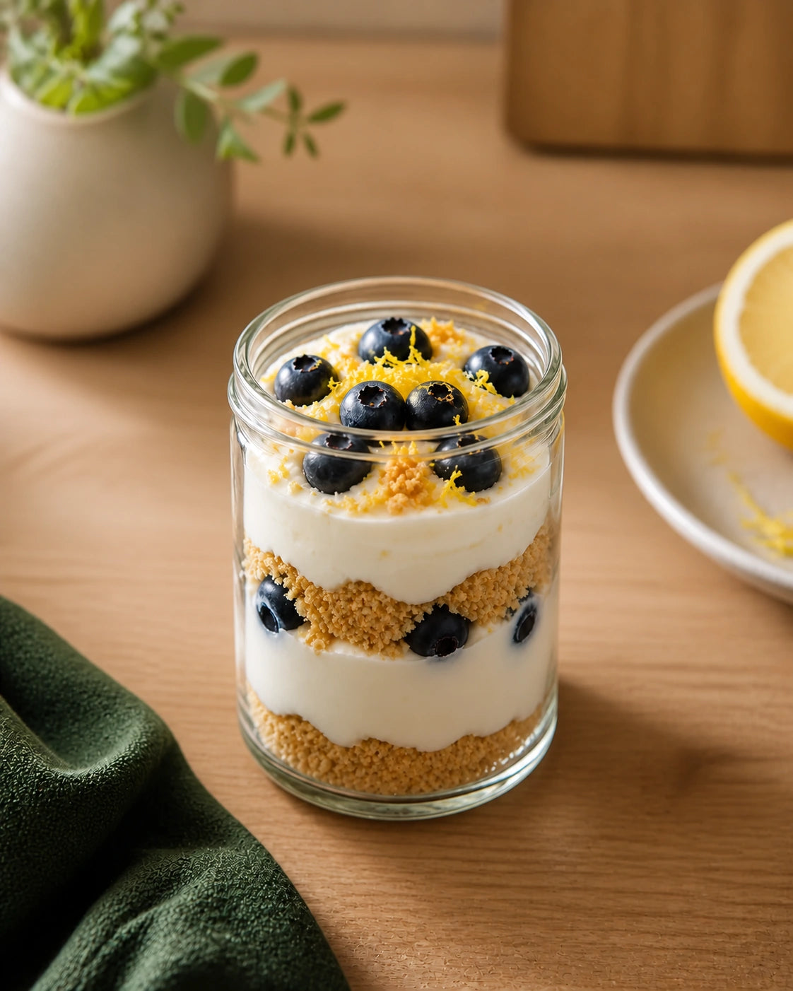Zitronen-Cheesecake im Glas.
