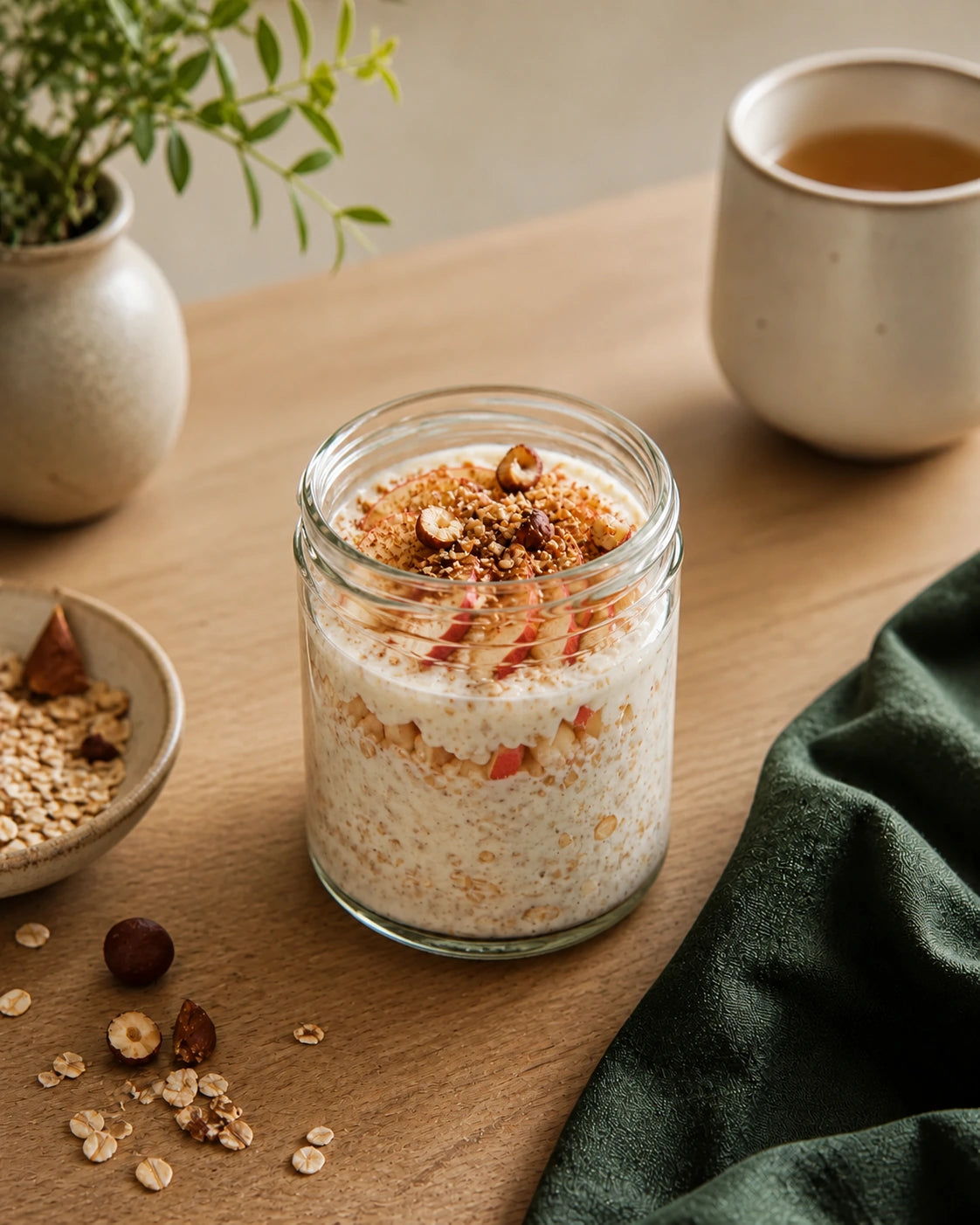 Apfel-Zimt Overnight Oats.