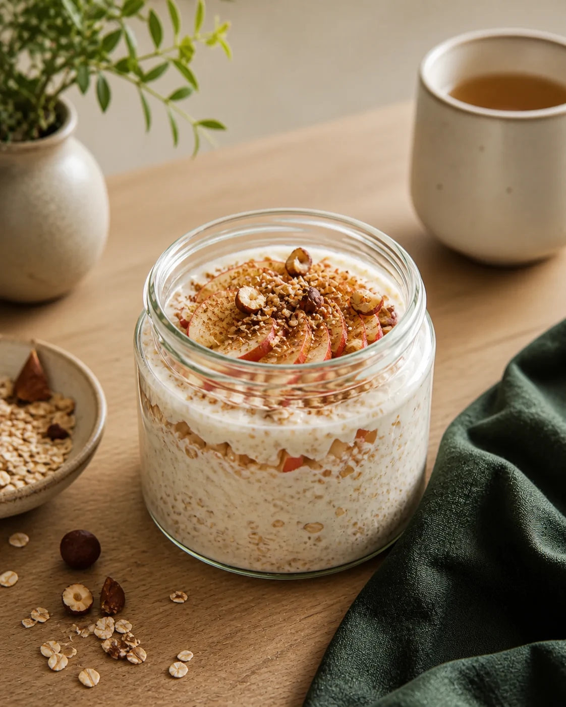 Apfel-Zimt Overnight Oats.