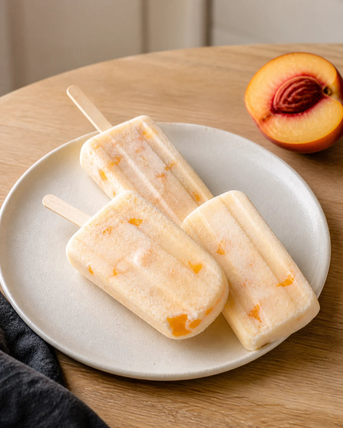 Pfirsich-Kefir-Eis.